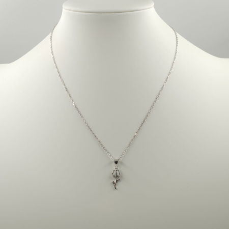 Set colier cu lant din argint 925 si pandant lalea cu sidef alb si pietre fine din cubic zirconia [3]