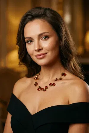 Set colier delicat cu elemente rosii din sticla tip murano pe fire fine aurii si bratara [1]