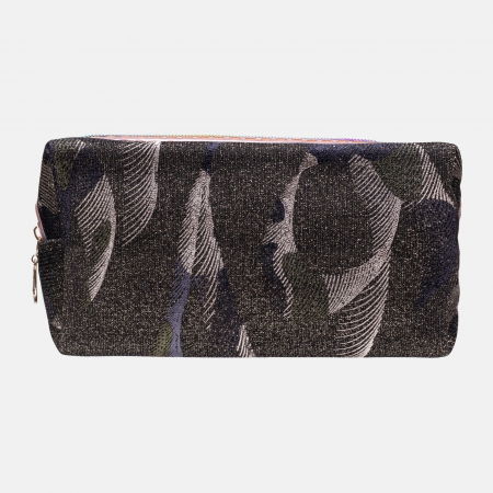 Set doua portfarduri, material textil negru/auriu cu model si material plastic transparent [1]