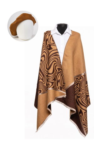 Set esarfa din casmir cu bereta frantuzeasca camel din bumbac cu lana [0]