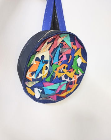 Genți si Plicuri Handmade din Piele - Tolba multicolora handmade ,din piele naturală ,mozaic,unicat