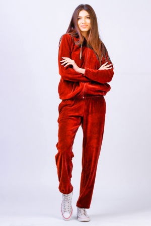 Trening dama doua piese din catifea de bumbac rosu coca-cola [1]