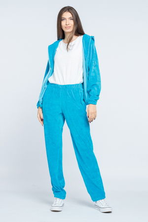 Trening dama doua piese din catifea de bumbac turcoaz [2]