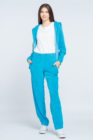 Trening dama doua piese din catifea de bumbac turcoaz [1]