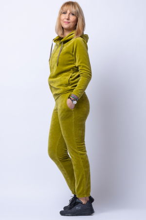 Trening dama doua piese din catifea de bumbac verde deschis [1]