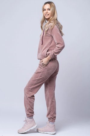 Trening dama roz inchis prafuit, doua piese, din catifea de bumbac [2]