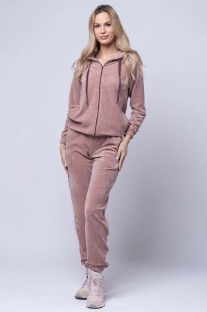 MĂSURI MARI - Trening dama roz inchis prafuit, doua piese, din catifea de bumbac