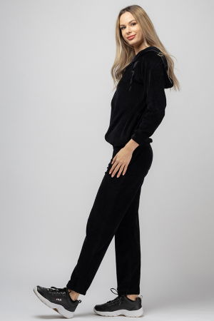 Trening negru dama doua piese din catifea de bumbac [1]