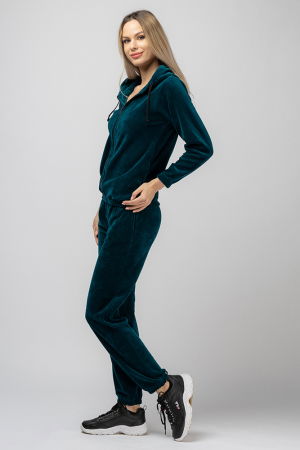 MĂSURI MARI - Trening dama turquoise, doua piese, din catifea de bumbac