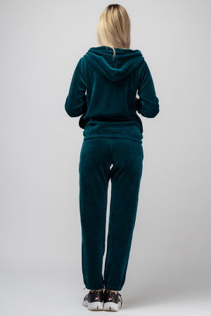 Trening dama turquoise, doua piese, din catifea de bumbac [2]