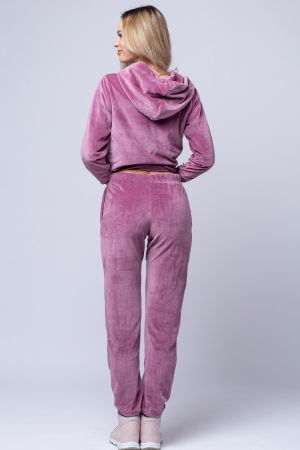 Trening dama roz, doua piese, din catifea de bumbac [2]