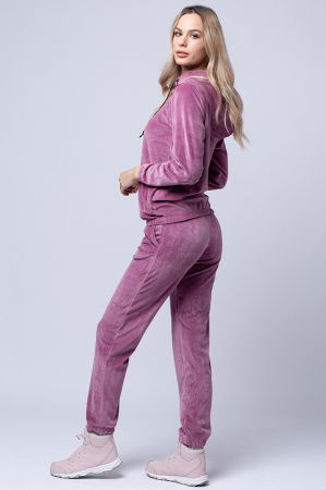 Trening dama roz, doua piese, din catifea de bumbac [1]