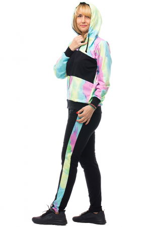 Trening dama bumbac doua piese, imprimeu multicolor [1]