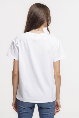 Tricou alb din bumbac cu imprimeu Labubu inteligentu' [3]