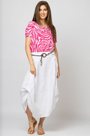 Tricou din vascoza cu imprimeu alb - roz [2]