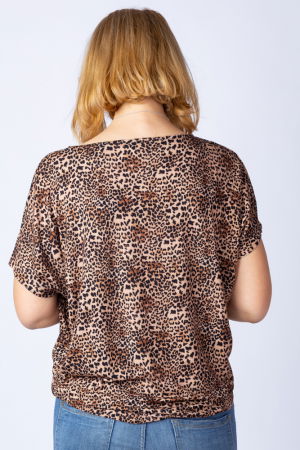 Tricou din vascoza cu imprimeu animal print - leopard [2]