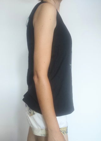 Maiou negru pictat manual cu bufnita [1]