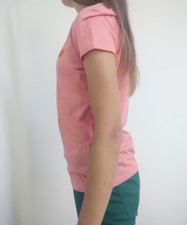 Tricou roz pictat manual cu pisicuta [1]