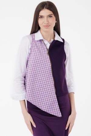 Bluze & Cămăși & Tricouri - Vesta asimetrica in colturi, cu fermoar pe fata, mov