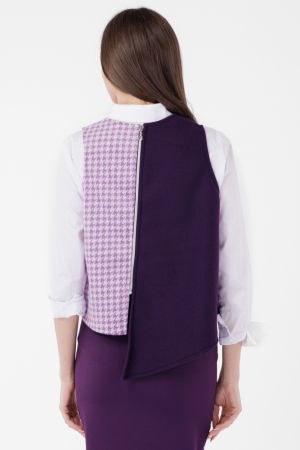 Vesta asimetrica in colturi, cu fermoar pe spate, mov [2]
