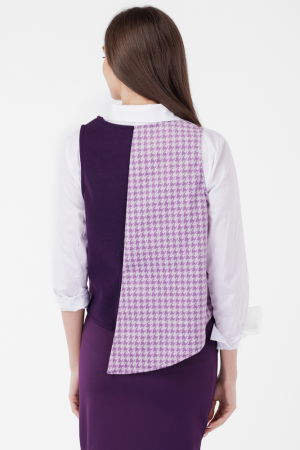 Vesta asimetrica in colturi, cu fermoar pe spate, mov [4]