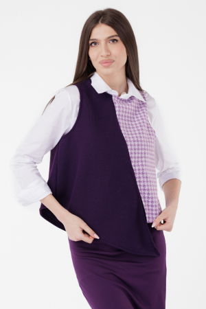 Bluze & Cămăși & Tricouri - Vesta asimetrica in colturi, cu fermoar pe spate, mov