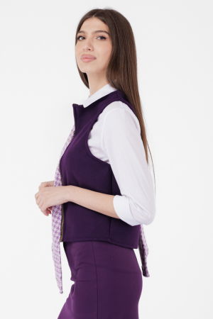 Vesta asimetrica in colturi, cu fermoar pe spate, mov [3]