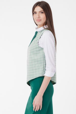 Vesta asimetrica in colturi, cu fermoar pe spate, verde [1]