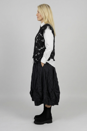 Vesta damacu colt, eleganta, din dantela florala neagra [1]