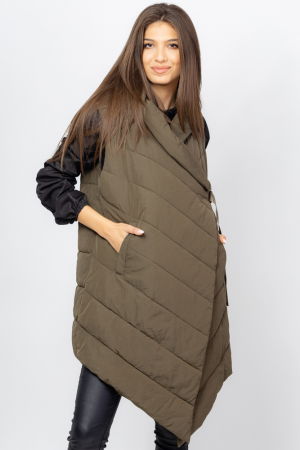 Geci Groase & Paltoane - Vesta in colturi matlasata, petrecuta, kaki