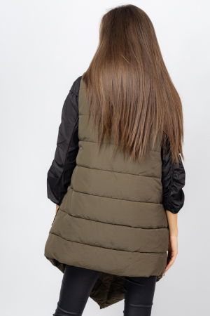 Vesta in colturi matlasata, petrecuta, kaki [3]