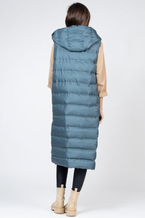 Vesta lunga cu umplutura din puf de gasca, turcoaz [3]