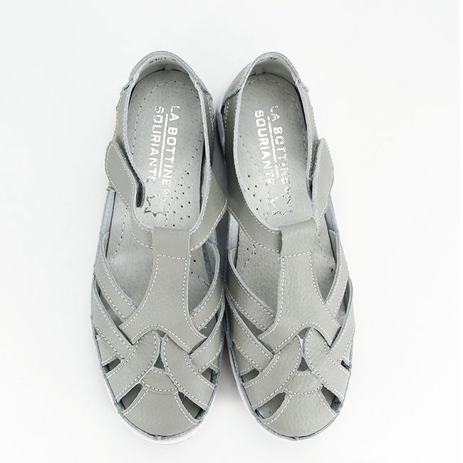 Balerini gri din piele naturala 5101 M5 confort [3]