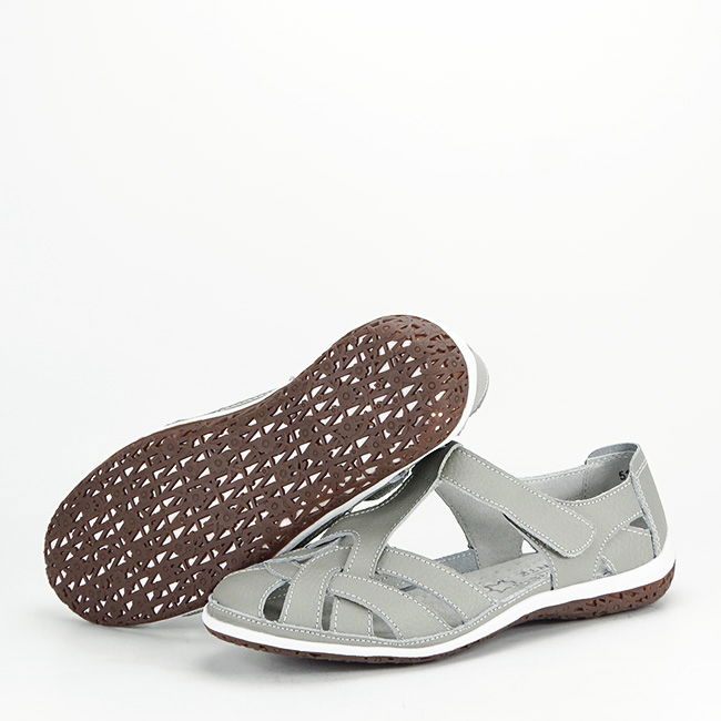 Balerini gri din piele naturala 5101 M5 confort [6]