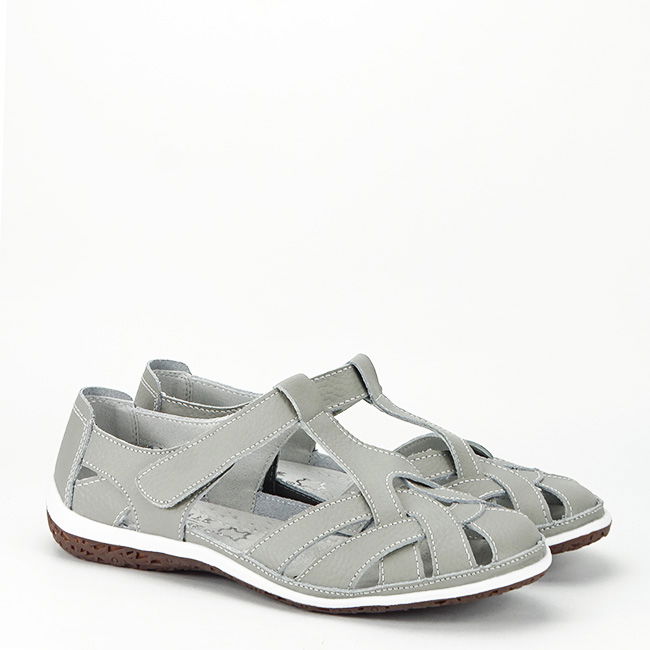 Balerini gri din piele naturala 5101 M5 confort [4]