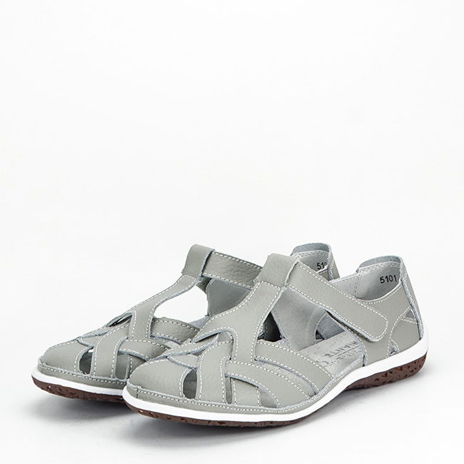 Balerini gri din piele naturala 5101 M5 confort [2]