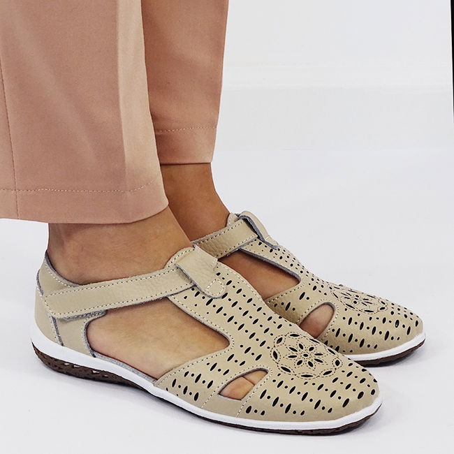 Balerini bej din piele naturala 5121 M5 [3]