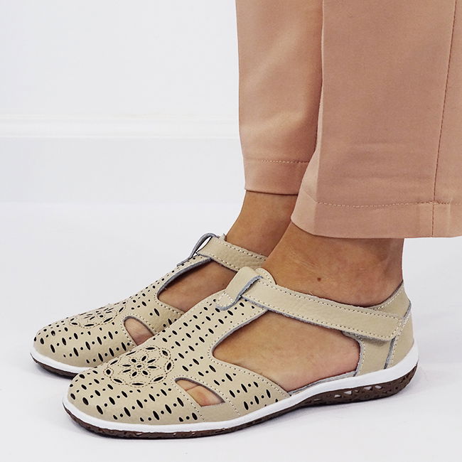 Balerini bej din piele naturala 5121 M5 [1]