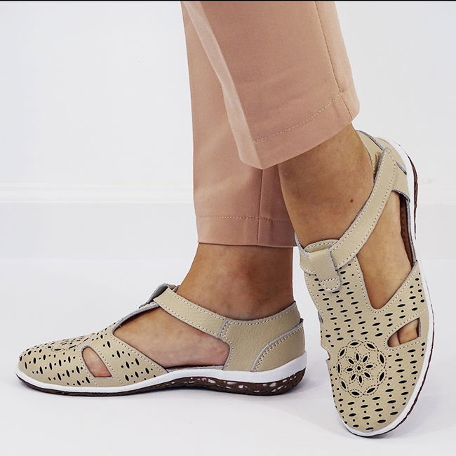 Balerini bej din piele naturala 5121 M5 [2]