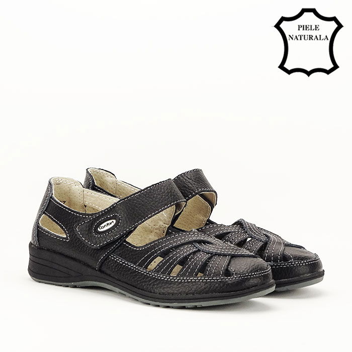 Balerini negre din piele naturala Dorina [3]