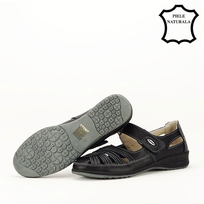 Balerini negre din piele naturala Dorina [5]