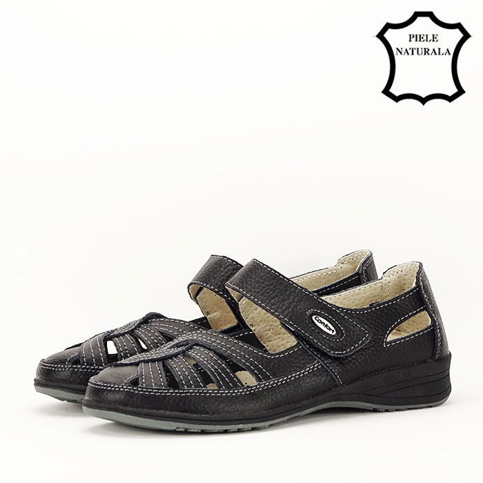 Balerini negre din piele naturala Dorina [2]