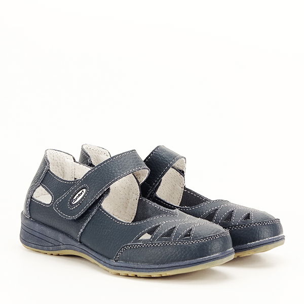 Balerini piele naturala Anisoara bleumarin [3]