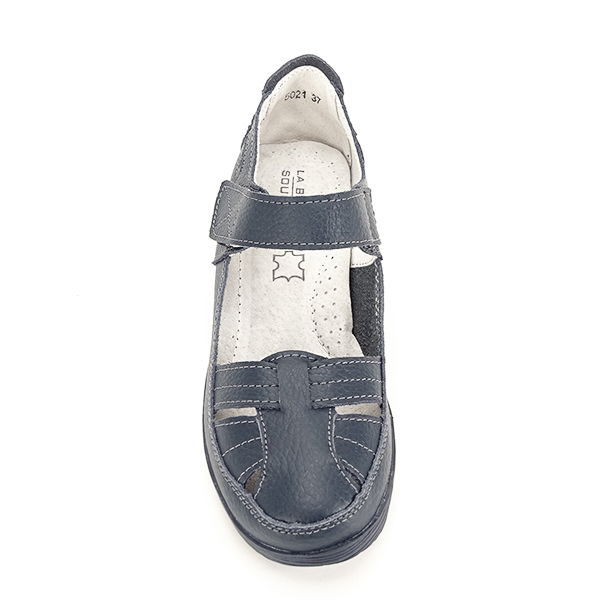 Balerini piele naturala Carina bleumarin [7]