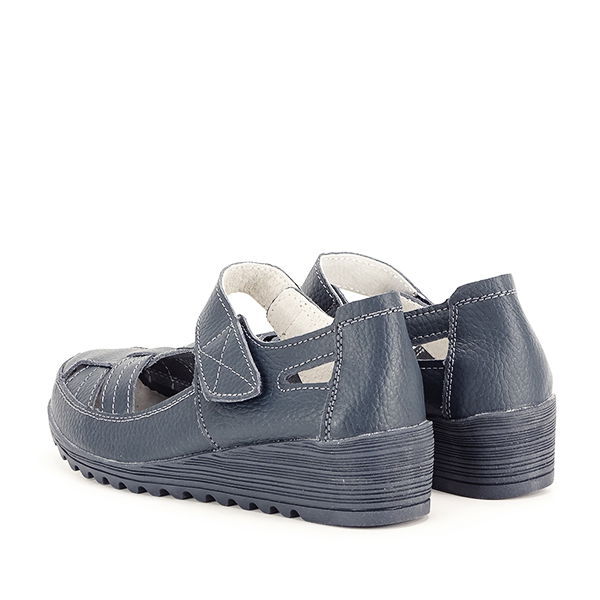 Balerini piele naturala Carina bleumarin [4]