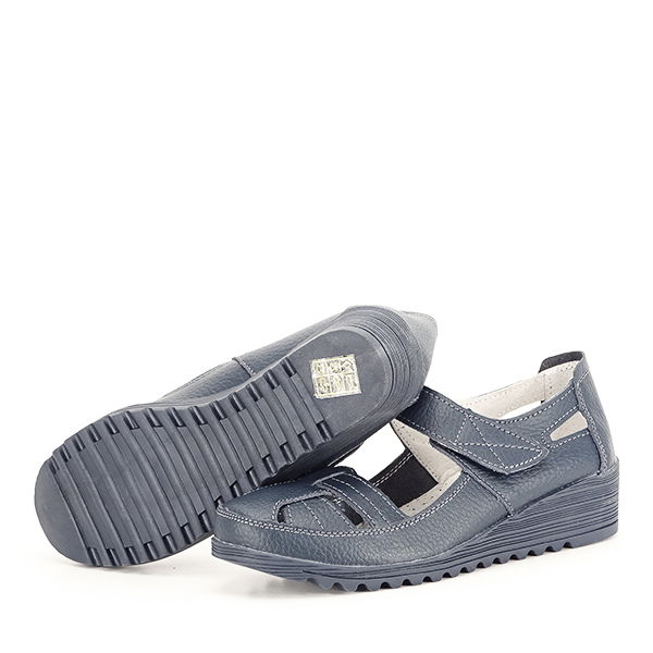 Balerini piele naturala Carina bleumarin [8]