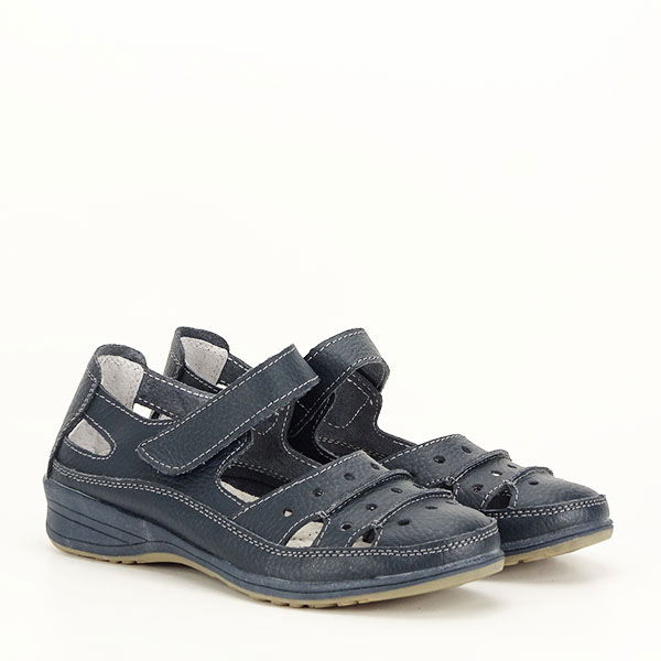 Balerini piele naturala Diana bleumarin [3]