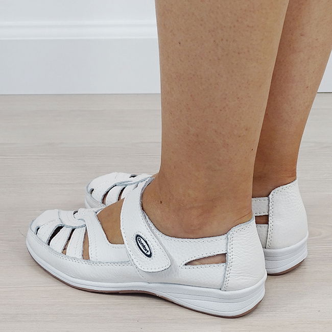 Balerini piele naturala Dorina alb M5 [4]