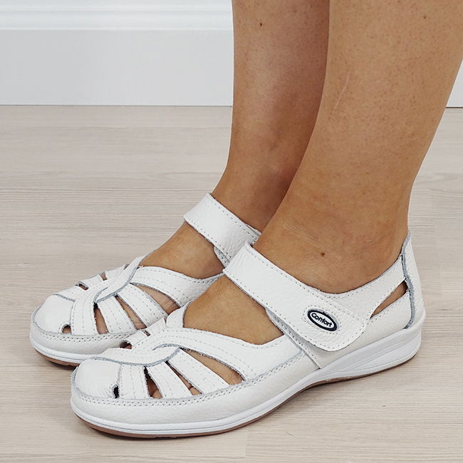 Balerini piele naturala Dorina alb M5 [2]