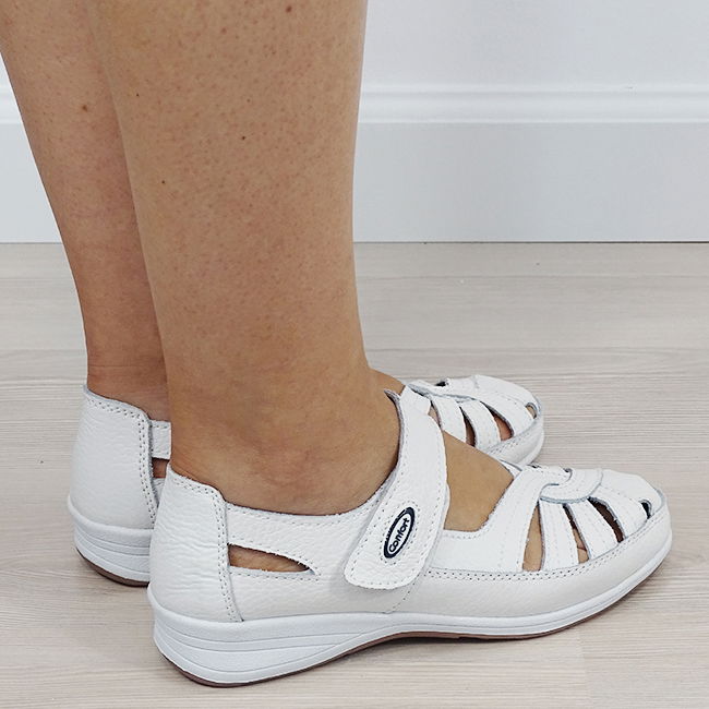 Balerini piele naturala Dorina alb M5 [6]